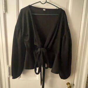 Asymmetrical ruffled blazer XL